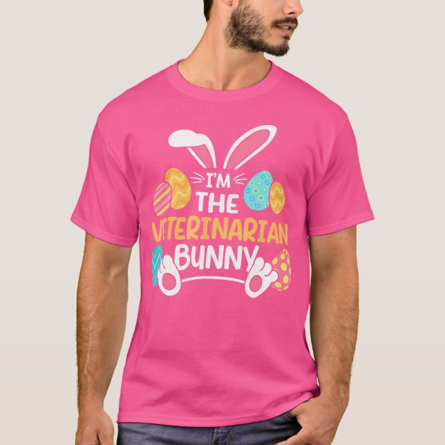 Im Veterinären Bunny Vet Tech Påsk Veterina T Shirt (Framsida)