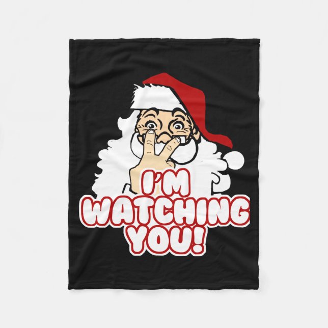 Im Watching You Christmas Santa Claus  Fleecefilt (Framsidan)