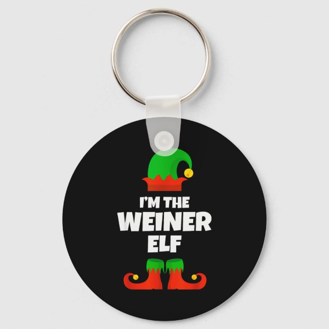 I'm Weiner Elf Family Pajama Christmas Dachshund D Nyckelring (Framsida)