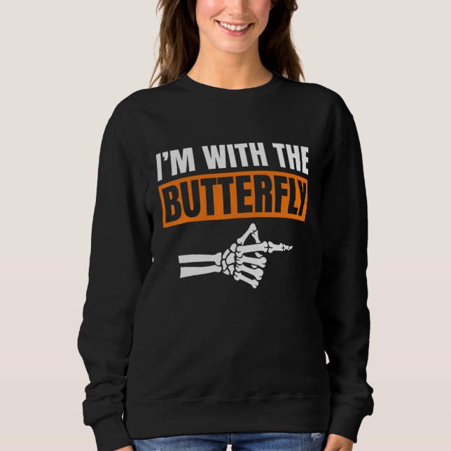 I'm With Butterfly Halloween Costume Party Matchin T Shirt (Framsida)