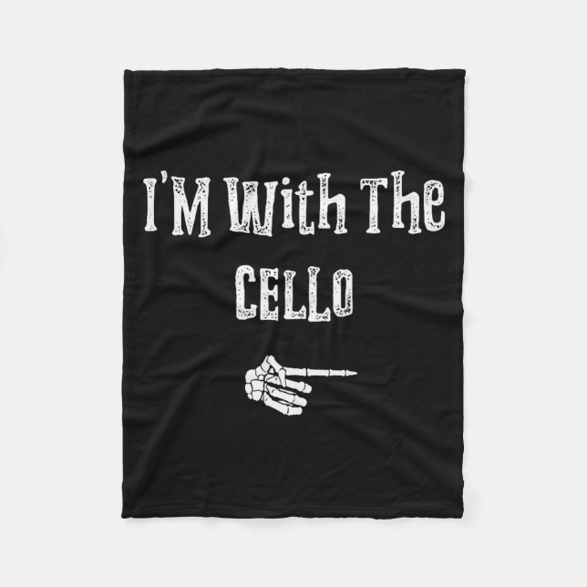 I'm With Cello Halloween Costume Funny Couples Mat Fleecefilt (Framsidan)