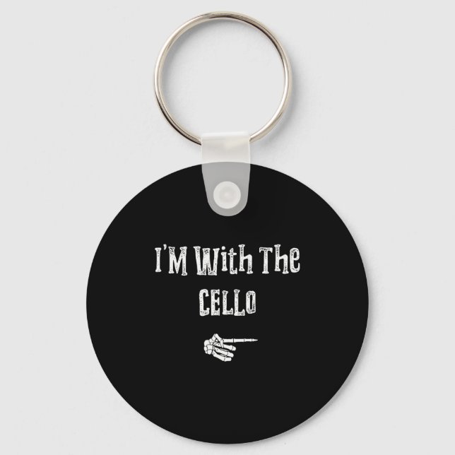 I'm With Cello Halloween Costume Funny Couples Mat Nyckelring (Framsida)