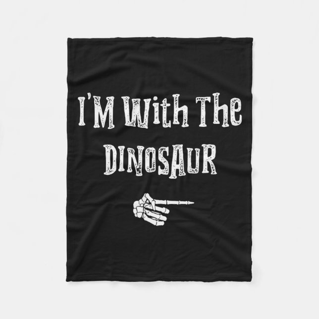 I'm With Dinosaur Halloween Costume Funny Couples  Fleecefilt (Framsidan)
