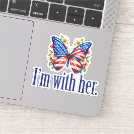 I'm With Her Kamala for President Butterfly Laptop Klistermärken