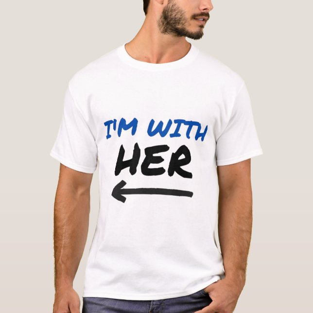 I'm With Her - Matchande par pil höger T Shirt (Framsida)