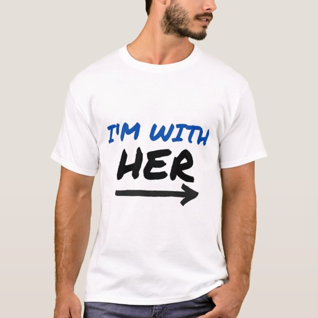 I'm With Her - Matchande parpil vänster T Shirt (Framsida)