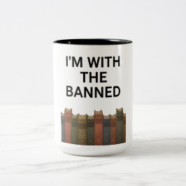 I'm With The Banned Books Mug For Readers Två-Tonad Mugg