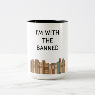 I'm With The Banned Books Reader Mug Två-Tonad Mugg