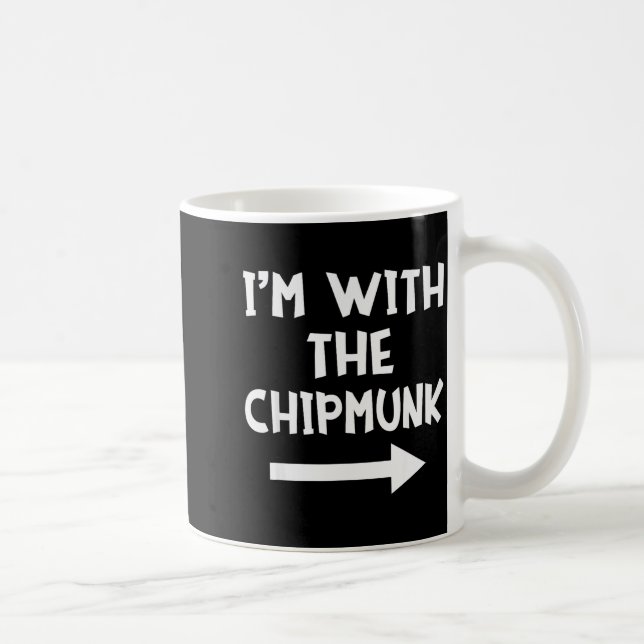 I'm With The Chipmunk Matching Couple Halloween Co Kaffemugg (Höger)