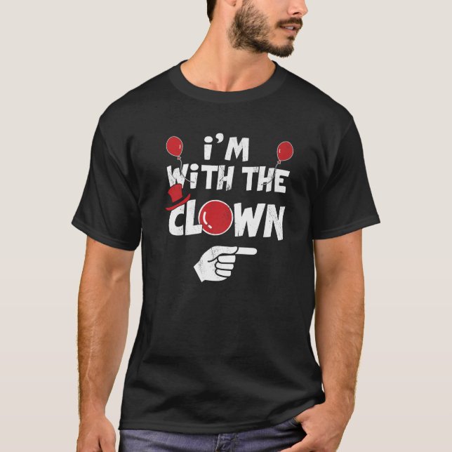 I'm With The Clown Halloween Costumes Matching Cou T Shirt (Framsida)