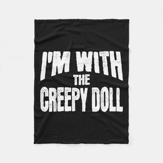 I'm With The Creepy Doll Funny Matching Halloween  Fleecefilt (Framsidan)