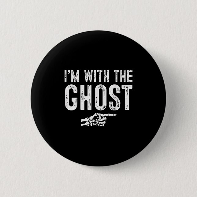 I'm With The Ghost Easy Costume Halloween Couples  Knapp (Framsida)