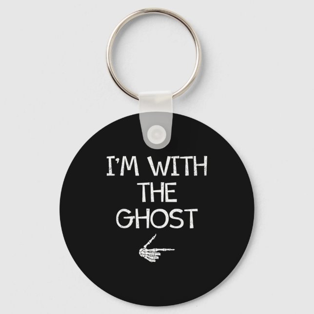 I'm With The Ghost Funny Halloween Costume Couples Nyckelring (Framsida)