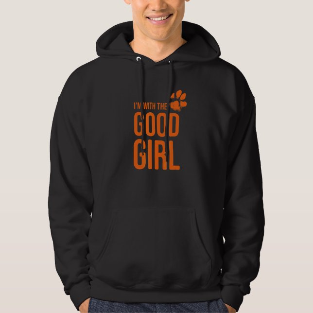 I'm with the good girl   Dog  2 Hoodie (Framsida)
