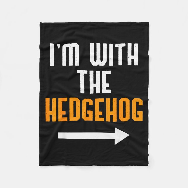 I'm With The Hedgehog Costume Funny Halloween Coup Fleecefilt (Framsidan)