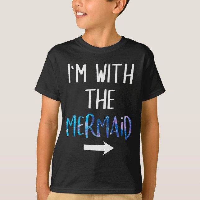 I'm With The Mermaid Funny Lazy Mermaid Halloween  T Shirt (Framsida)