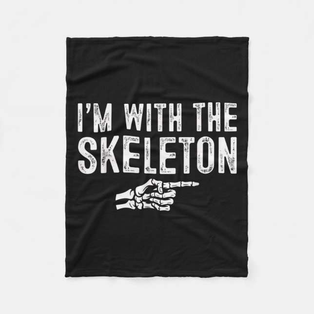 I'm With The Skeleton Easy Costume Halloween Coupl Fleecefilt (Framsidan)