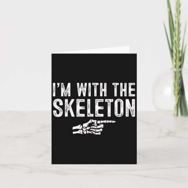 I'm With The Skeleton Easy Costume Halloween Coupl Kort (Framsida)