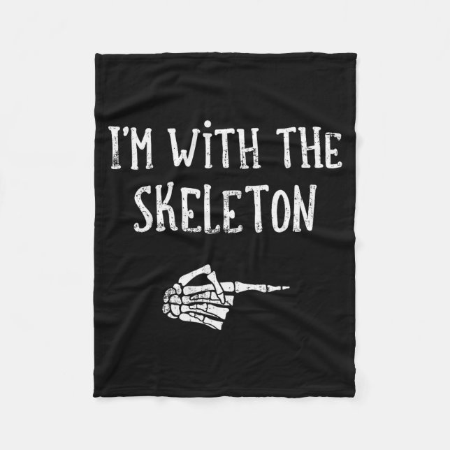 I'm With The Skeleton Matching Couple Costume Hall Fleecefilt (Framsidan)