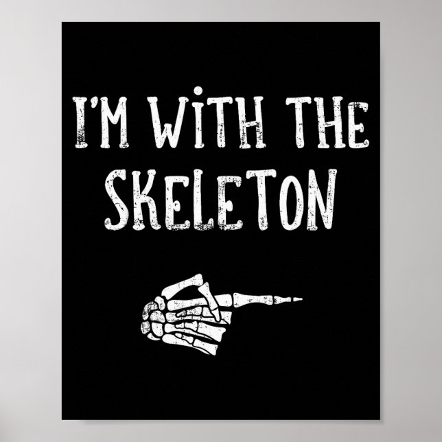 I'm With The Skeleton Matching Couple Costume Hall Poster (Framsidan)