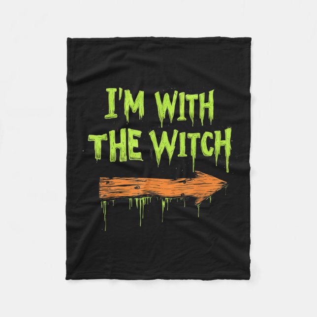 I'm With The Witch Funny Halloween His And Her  Fleecefilt (Framsidan)