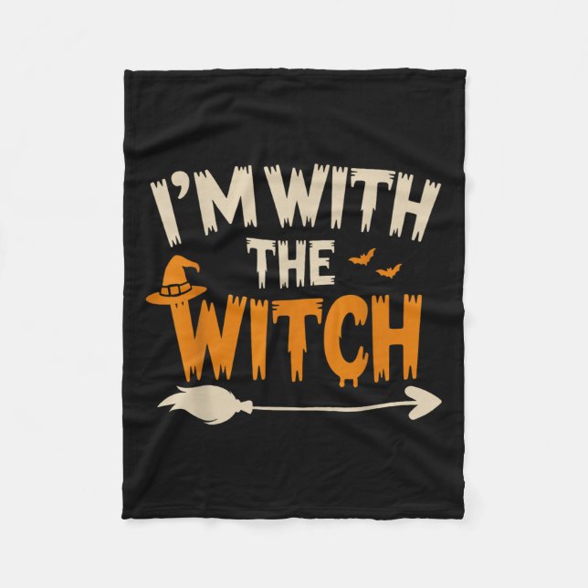 I'm With The Witch Funny Husband Halloween Costume Fleecefilt (Framsidan)