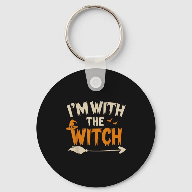 I'm With The Witch Funny Husband Halloween Costume Nyckelring (Framsida)