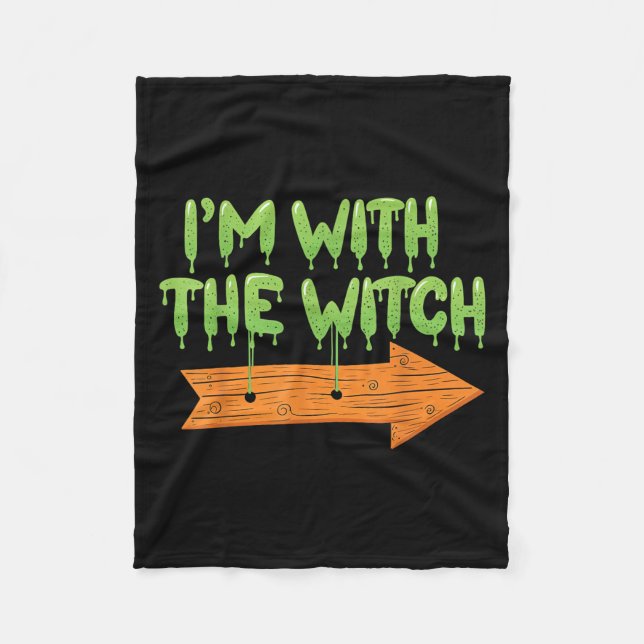 I'm With The Witch Halloween Couples Matching Soky Fleecefilt (Framsidan)