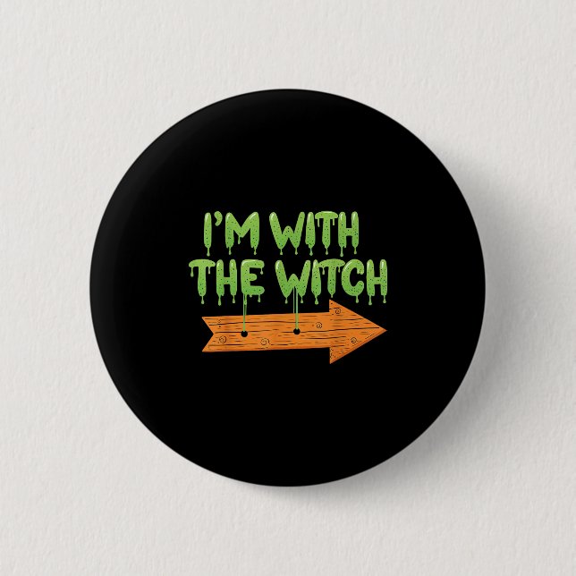 I'm With The Witch Halloween Couples Matching Soky Knapp (Framsida)