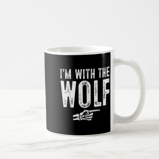 I'm With The Wolf Easy Costume Halloween Couples M Kaffemugg (Höger)