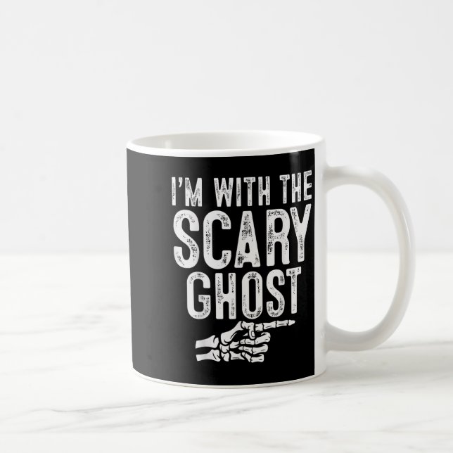 I'm With The Y Ghost Easy Costume Halloween Couple Kaffemugg (Höger)