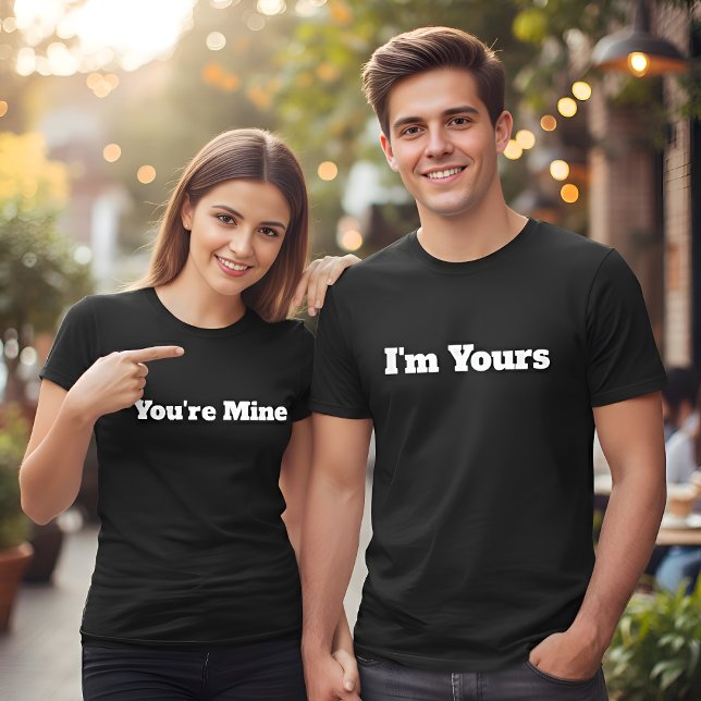 I'm Yours Custom Text Black Mens Couples T Shirt (Skapare uppladdad)