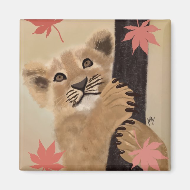 Ímã filhote de leão brincando magnet (Framsidan)