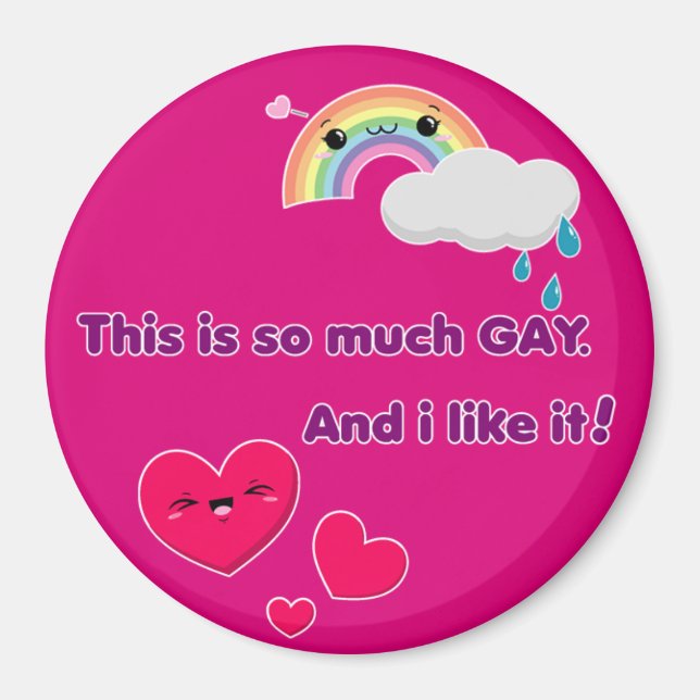 Ímã Gay. Like it! - Pink Magnet (Framsidan)