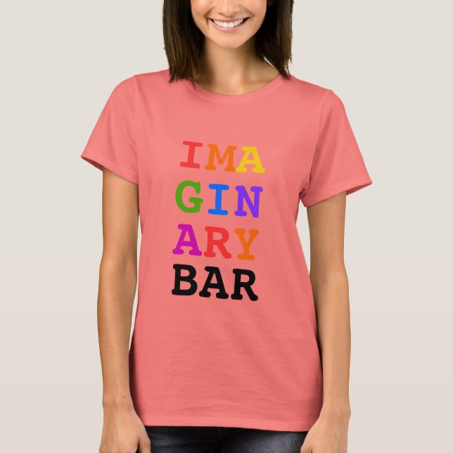 IMA GIN ARY PUB regnbow färg T Shirt (Framsida)