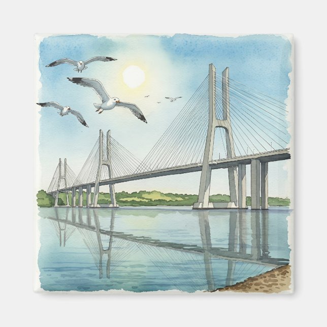 Imã - Portugal - Lisboa - Ponte Vasco da Gama Magnet (Framsidan)