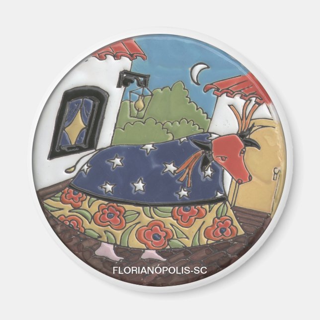 Imã redondo Boi de Mamão Magnet (Framsidan)