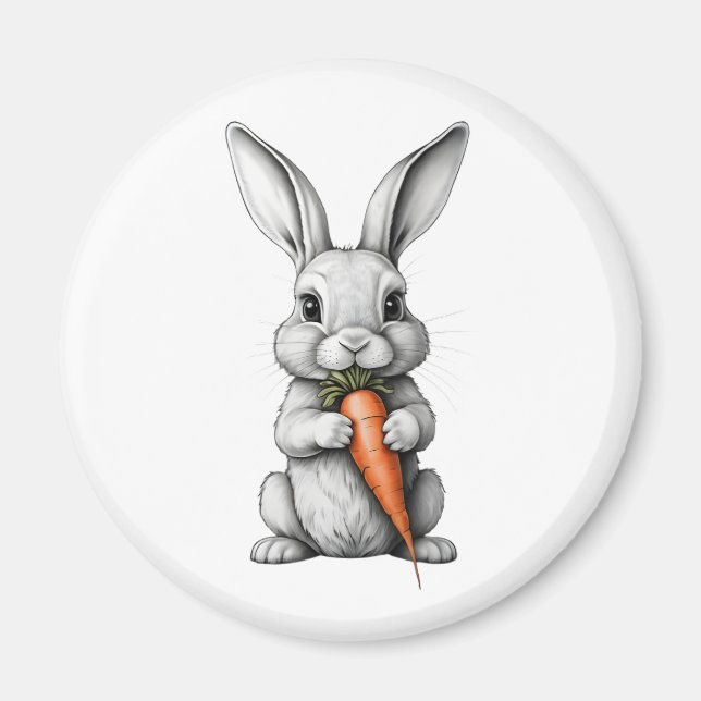 Imã Redondo Coelho da Páscoa Magnet (Framsidan)