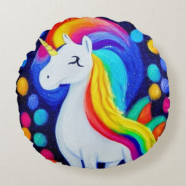 Image: colorful unicorn rund kudde
