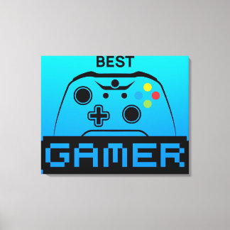 Image of Game Controller and Best Gamer Text Canvastryck