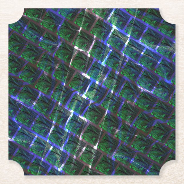 Imagem verde sob klass metálica escura? underlägg papper (Framsida)