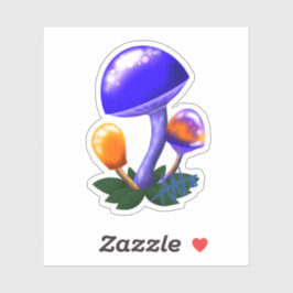 Imaginär bländande Orange och blå musslor Klistermärken