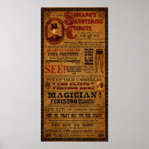 Imaginär cirkusaffisch för Tirahvaalta 10" x 20", Poster