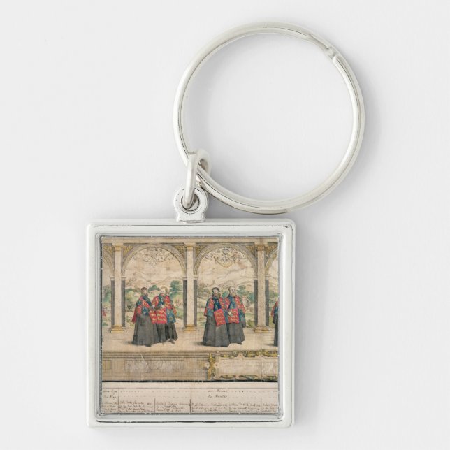 Imaginär komposit fyrkantig silverfärgad nyckelring (Framsidan)