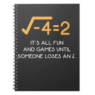 Imaginariskt nummer Mathematiker Funny Math Nerd Anteckningsbok