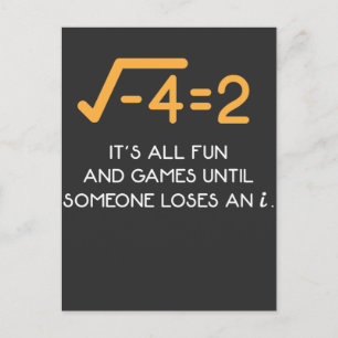 Imaginärnummer Mathematiker Funny Math Nerd Vykort