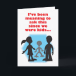Imaginary Friend Humous Birday Card Kort<br><div class="desc">En vän frågar en annan om en imaginär vän</div>