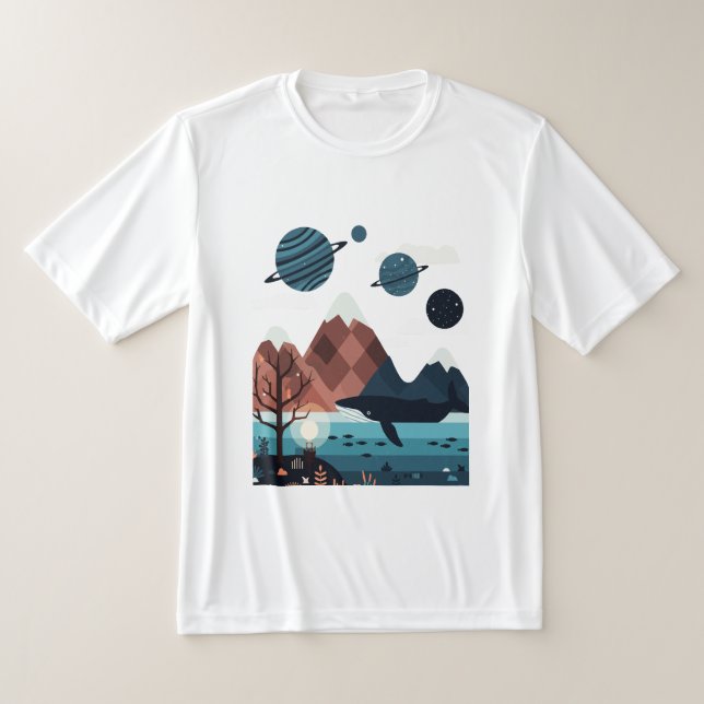 imaginary planets with rings and moons t shirt (Laydown)