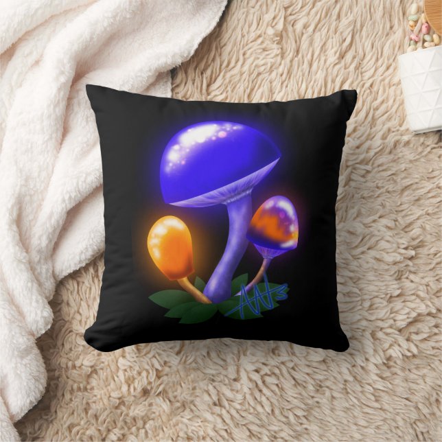 Imaginary White Dapperling Orange & Blue Mushroom Kudde (Filt)