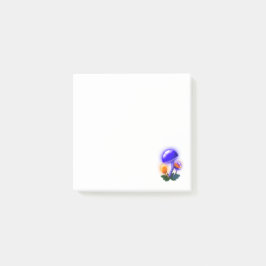 Imaginary White Dapperling Orange & Blue Mushroom Post-it Block